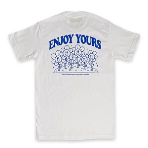 GARDEN TEE - WHITE/BLUE