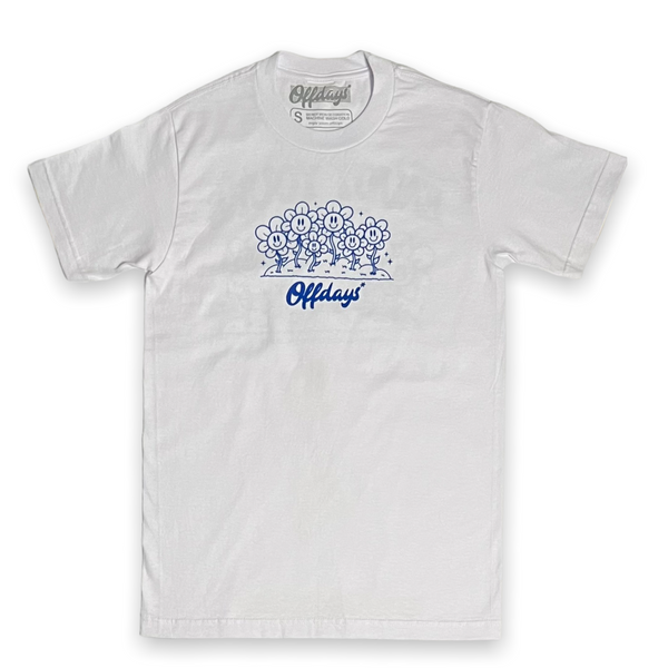 GARDEN TEE - WHITE/BLUE